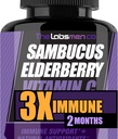 Sambucus Elderberry immunsupport Supplement / Daglige immunboostere til voksne, Sæson Ændring w / Elderberry Vitamin C & Zink Support Respiratoriske Sundhed & Øge Antioxidant (60 Tæl (pakke med 1))