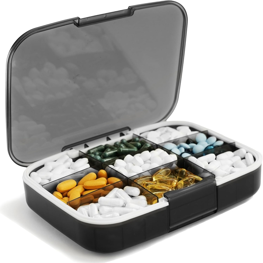 Ekstra stor pille Organizer Jumbo Medicin Organizer Box med etiketter pill sag Stor kapacitet Portable pill Dispenser Travel Pill Holder Fugt Bevis Medicin Opbevaring Vitamin supplement Container