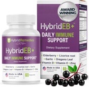 HybridEB Sambucus Elderberry Immunstøtte med C-vitamin, zink, D3-vitamin - Antioxidant & Immunity Supplement, 1 måned Supply - 9 i 1 Black Elderberry Kids og voksne - 60 kapsler