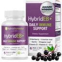 HybridEB Sambucus Elderberry Immunstøtte med C-vitamin, zink, D3-vitamin - Antioxidant & Immunity Supplement, 1 måned Supply - 9 i 1 Black Elderberry Kids og voksne - 60 kapsler