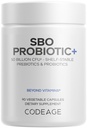 Codeage SBO Probiotika, 50 Millioner CFU per servering, Multi Strain Jordbaserede Organismer Blend og Organic Fermented Botanisk Blend, Shelf- Stable, 90 Kapsler