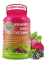 Daglig multivitamin med jern - Vegansk Methyleret Multivitamin til kvinder med biotin, Økologisk Superfood, Probiotika, B- Complex - Energi, Gut & Optimal Health Support - Let at synke kapsler
