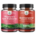 Bundle of Women 's Saw Palmetto and Resveratrol Supplement - Saw Palmetto Extract Kapsler med Maca Root & Biotin til hårtab og AMPK Metabolic Activator for Metabolisme Boost & Cellular Effektivitet