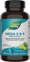 Nature 's Way Mega 3 / 6 / 9 Omega Blend, Understøtter sund hud, Joints, Kardiovaskulær funktion *, Fisk, Hør, Borage Oil, 90 Lime Flavored Softgels (Packaging May Vary)
