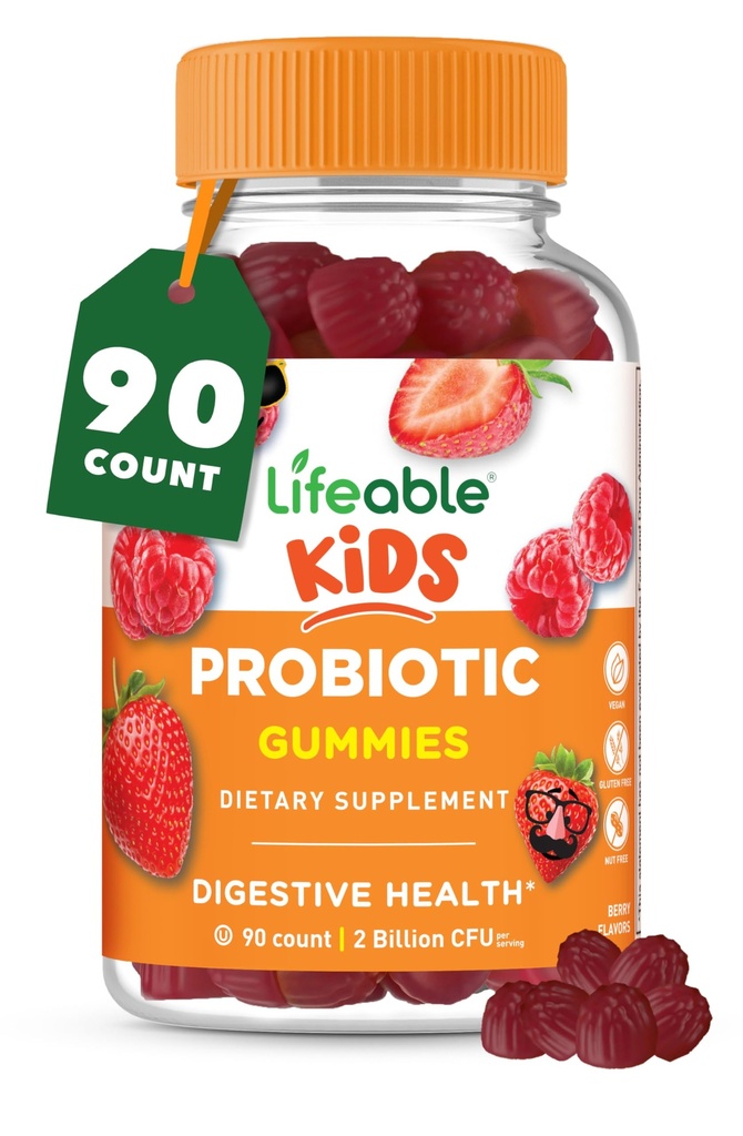 Kids Probiotika Gummeas 124; 2 Millioner CFU- 124; Great Tasting Kids Probiotiske Gummeer
