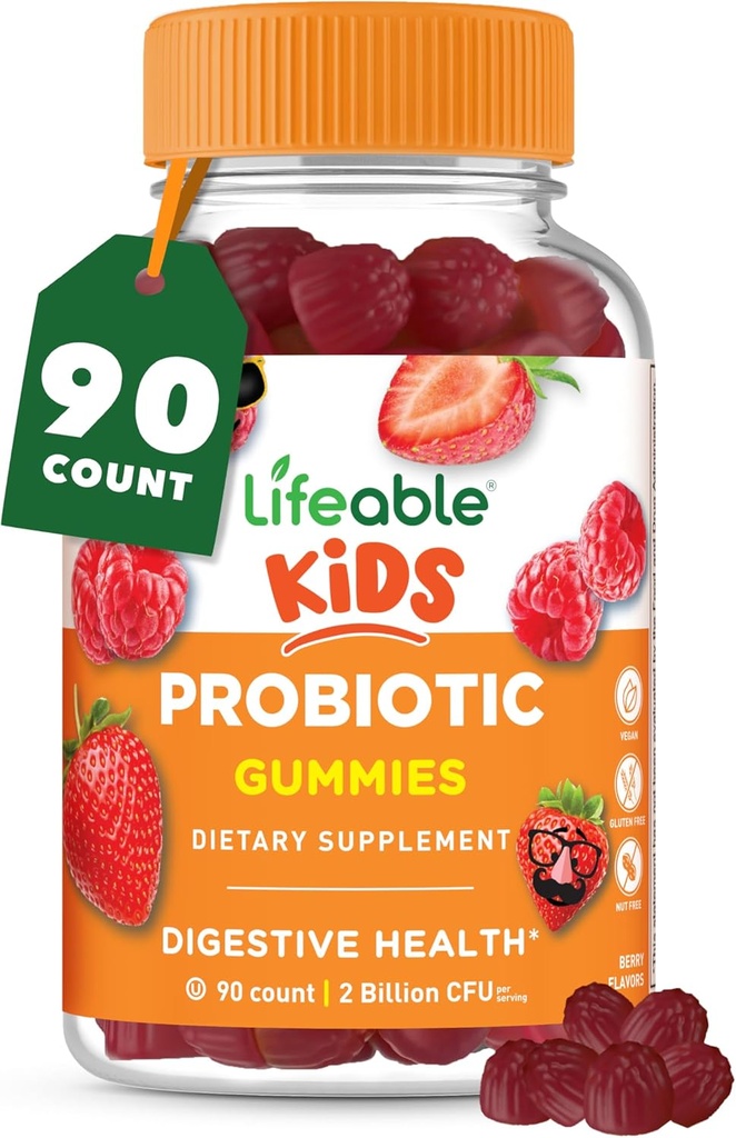 Kids Probiotika Gummeas 124; 2 Millioner CFU- 124; Great Tasting Kids Probiotiske Gummeer