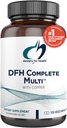 Design til sundhed DFH Complete Multi med kobber - Omfattende Multi Vitamin + Mineral tillæg med folat, 1000 IE D-vitamin, immunsupportvitaminer - Multivitamin med ingen jern (120 kapsler)