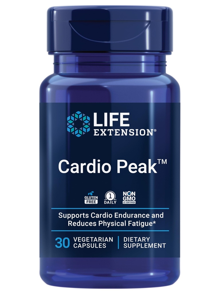 Life Extension Cardio Peak, Cardiovaskulær Supplement, Heart Health, arjuna, 1-Daily, Gluten Free, Non- GMO, Vegetar, 30 Kapsler