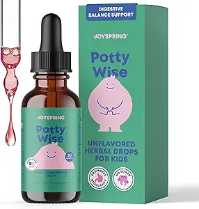 JoySpring Potty Wise Drops - Natural Constipation Relief for Kids & Toddlers - Elderberry, Licence Root Extract, Fennel Seed & Senna - Sugar- Free Vegan Liquid Blend Supplement (1 fl oz) 30 Servering