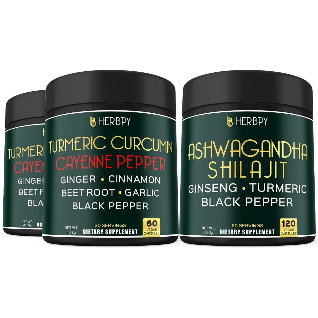 Bundle 7in1 Gurkemeje & 5in1 Ashwagandha Shilajit Supplement