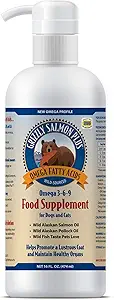Grizzly Pet Products Salmon Plus Omega 3-6-9 Kosttilskud til hunde og katte, 16 Ounce