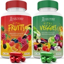 Justified Laboratories (sæt af 2 Vital Frugter og Veggies Supplement Red & Green Superfoods Hel Food Non GMO Vegan Friendly 180 Veggie Capsules 2 Flasker