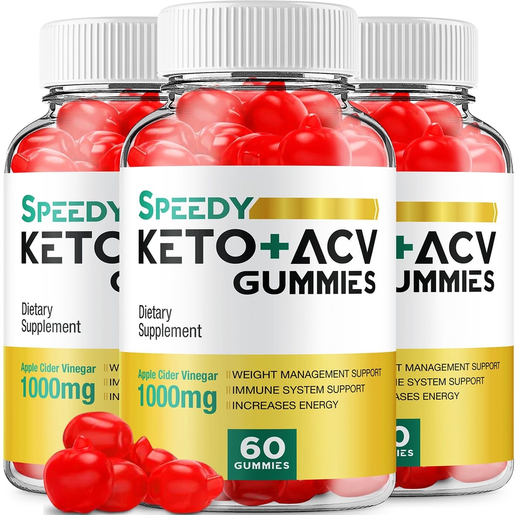(3 Pack) Speedy Keto ACV Gummies - Advanced Formel Speedy Keto Plus ACV Gummies Apple Cider Vincious Speedy ACV Kosttilskud Mænd Kvinder (180 Gummies)