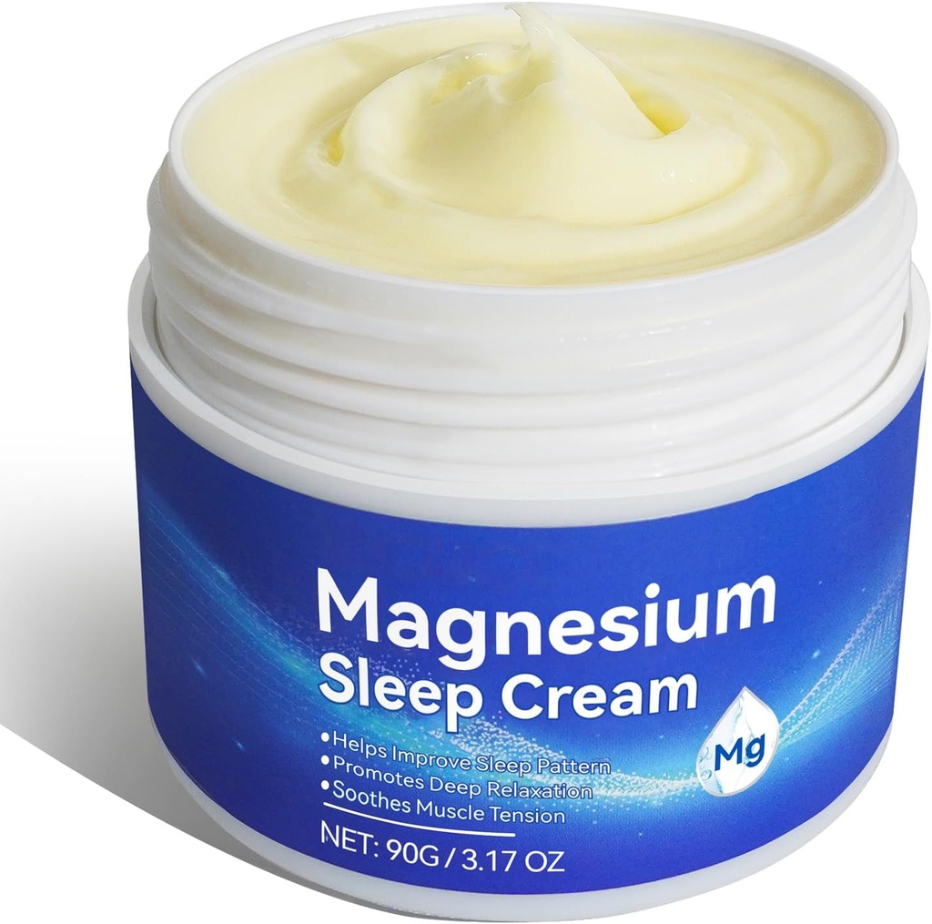 Magnesium Cream, Magnesium Oil, Magnesium Cream til søvn, Fødder, lindrer muskelspænding, Magnesium Lotion til afslapning, 3.17oz