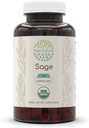 HerbEra Sage USDA Organic 120 Capsules Measures 124; Natural Herbal Supplements 124; Certified Organic Vegetarian Capsules and Organic Sage (Salvia officinalis) Tørret Leaf (120 Capsules)