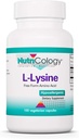 Nutricology L- Lysin - immunforsvar, L- Lysin HCI, fri form Aminosyre, 500mg tillæg, Pure, Organic, Vegetar Kapsler - 100 Tæl