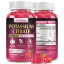Kalium Citrate Gummies, High Kalium Supplement (1000mg), Understøtter Leg Cramp & Muscle Health, Egnet til voksne & Børn, Vegan, Non- GMO, 60- Tæl