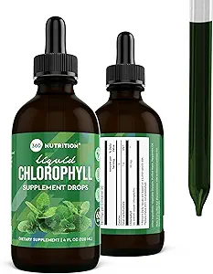 360 Nutrition Chlorophyll Flydende dråber med pebermynte olie, GF & Vegan Body interne deodorant supplement, understøtter Gut sundhed, fordøjelse, energi, strålende hud, hurtig absorption (4 Fl Oz (1 greve))