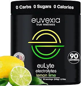 Dr. Ekberg euLyte Instant Hydration Electrolytes Powder Zero Sugar Carb Calorie Lemon Lime Drink Mix • 80 + Mineraler Magnesium Kalium Calcium Trace Mineraler • Fastende Keto Stevia • 90 Servering