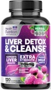 Detox & reparation Formel - Avanceret leverstøtte supplement med Silymarin Milk Thistle, Mælkebøtte, Artiskok Uddrag, Gurkemeje, Cholin, & Beetroot - 120 Veggie kapsler