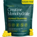 Sugar- Free Creatin Monohydrat Gummies 5gram per servering, Potent Creatin Gummies for Mænd & Kvinder, Supplement for Muskelstøtte, Cellular Energy & Cognitive Function, Gluten- Free