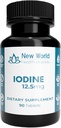New World Health Brands 12.5mg Iodine Tablets - 90 Tablets - Essential Trace Mineral for Growth, Thyroid & Metabolic Function - Easy to Swallow, High Potency, Fast Absorption