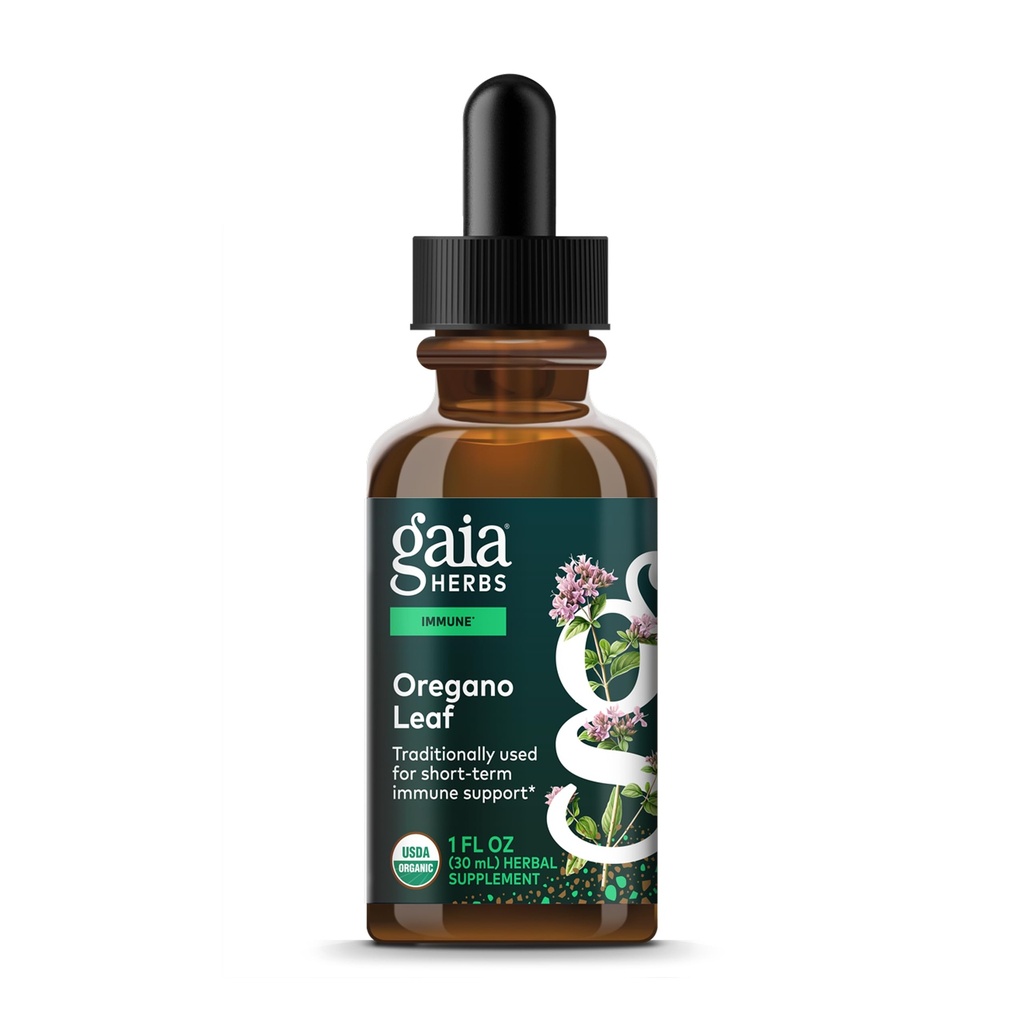 Gaia Herbs Oregano Leaf - immunforsvar Herbal supplement - med Oregano Leaf Extract - Certificeret Organic - 1 Fl Oz (23 Servere)