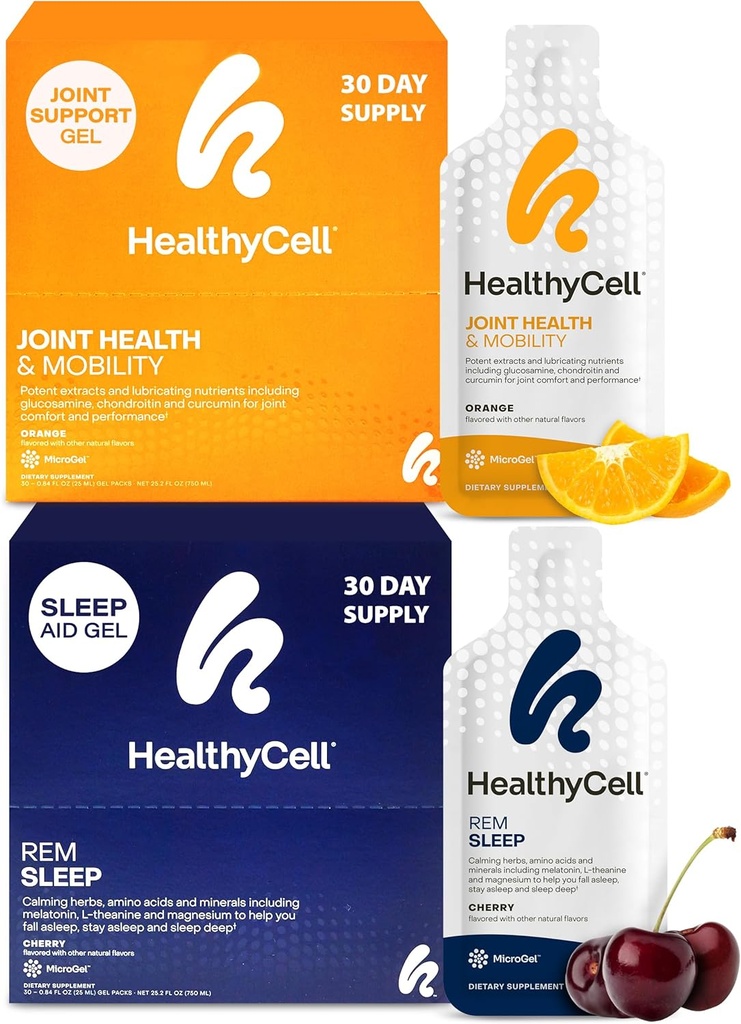 Healthycell REM Sleep Aid + fælles tilskud til sundhed og mobilitet for mænd og kvinder bundle