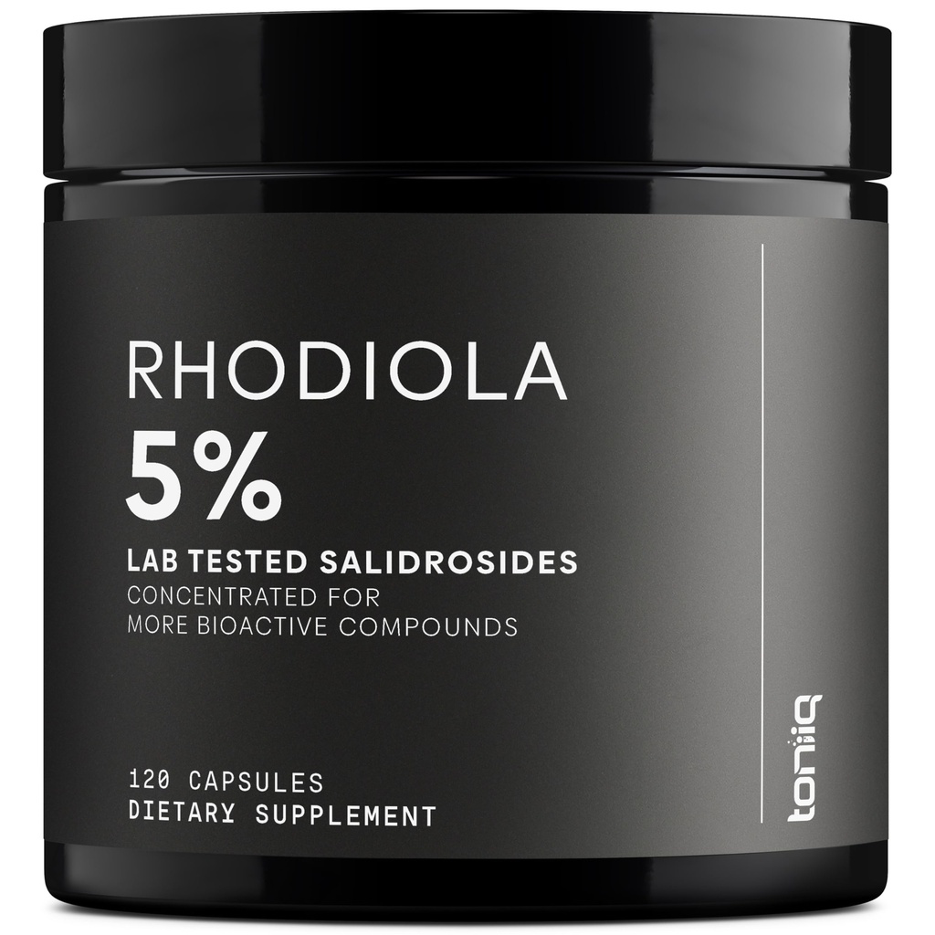 Toniiq Triple- Strength 600mg Rhodiola Rosea - 120 Kapsler - 5% Salidrosid koncentreret ekstrakt - Meget renset og biotilgængelig
