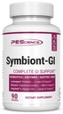 PEScience Symbiont- GI, Zink Carnosine Pepzin GI & Hylde Stable Probiotiske Kapsler, fordøjelsesfremmende enzymer for kvinder og mænd, med Slippery Elm Bark, 30 dages forsyning