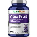 NusaPure Vitex Chasteberry Fruit 20: 1 Extract, 450 mg Ækvivalent med 9. 000 mg 200 Vegan Kapsler - Non-GMO, Vegan Kosttilskud