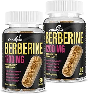 Berberine Supplement 1200mg - Høj biotilgængelighed Berberine HCL microlettes, GLP-1 & AMPK Activator for Women Men 180 Vegan Capsules