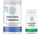 Mænds Daily 7 Essentials & Adaptogen Complex Bundle - Komplet Multivitamin Pack og Stress tilpasning støtte til mænds optimale sundhed