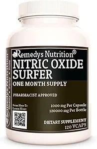 Remedy 's Nutrition Nitrogen Oxide Surfer • 124; 1000 mg, 120 Vegan Kapsler Kosttilskud • 124; Two Month Supply