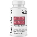 Unge & Tonic fordøjelsesenzymer med Amylase Bromelain Lipase Lactase Protease Papain - Avanceret fordøjelsesanlæg Enzymer til fødevareopdeling Gas Bloating Gut Health - Kvinder & Mænd - 60 vegetabilske piller