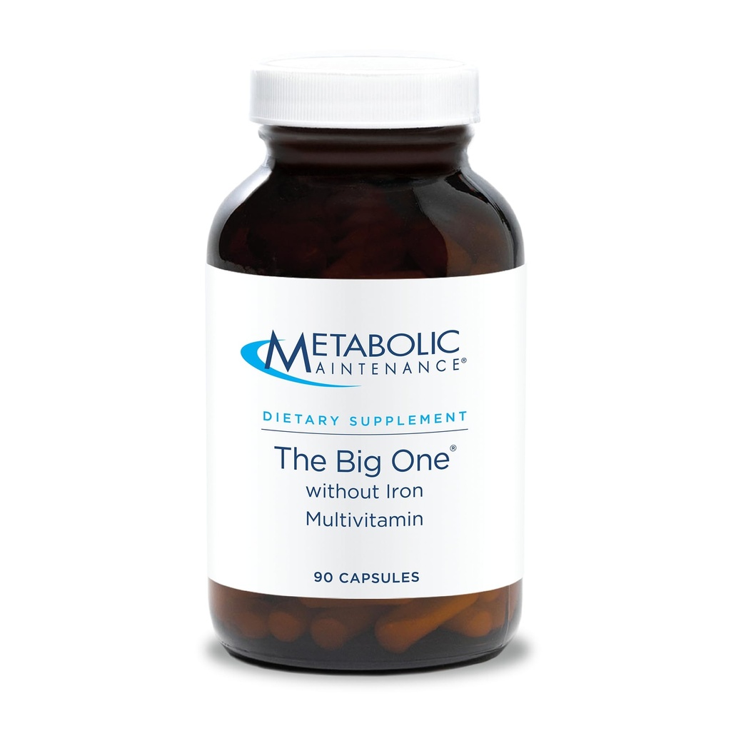 Metabolisk vedligeholdelse Den Store - En gang daglig Iron- Free Multivitamin Mineral Supplement - Folat, B Vitamin, Biotin, Antioxidanter + vitamin K, immunsupportnæringsstoffer A + C (90 kapsler)