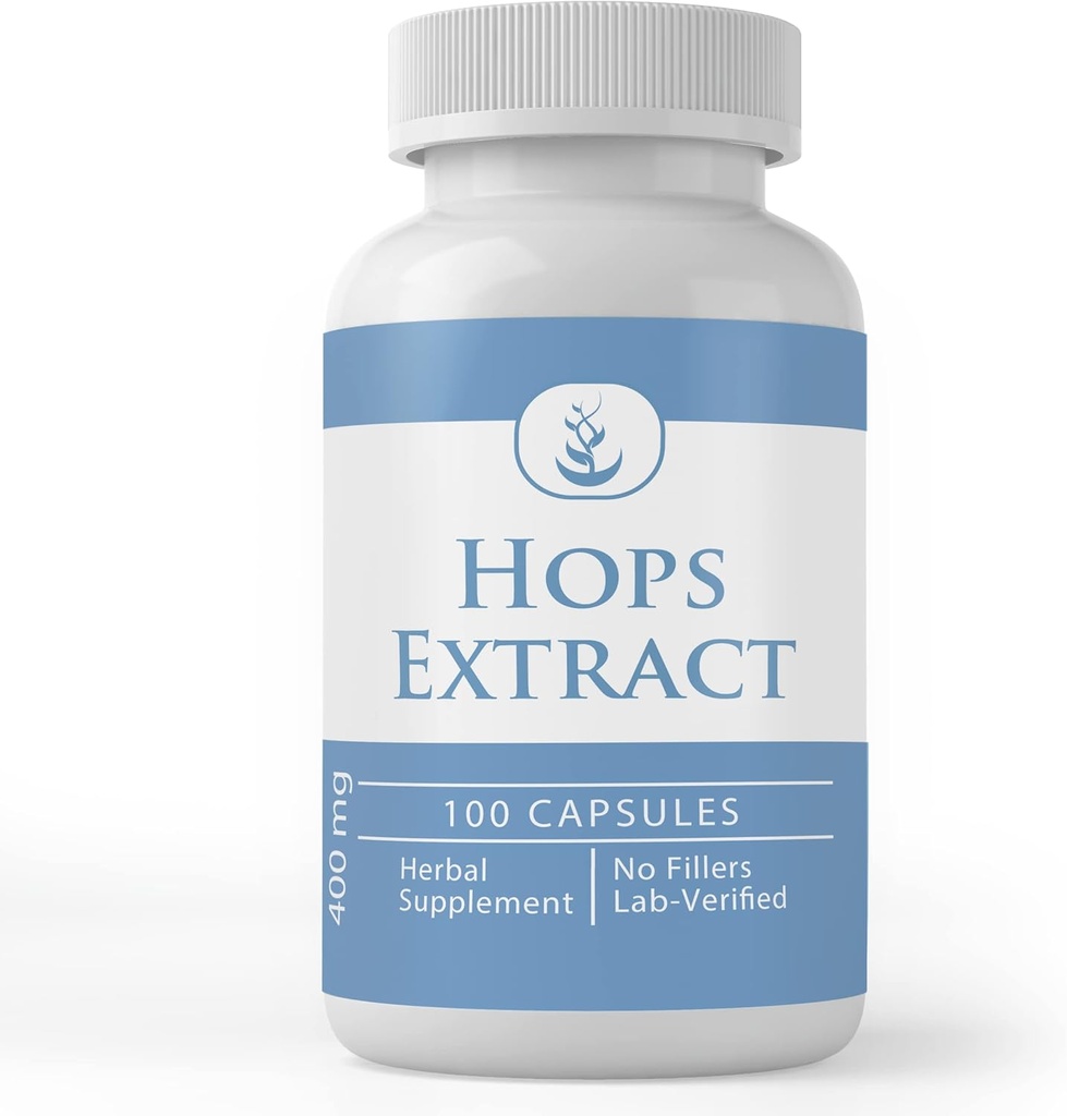 PURE ORIGINATIONELLE INGREDIENSER Hops Extract, (100 kapsler), Altid Pure, Ingen tilsætningsstoffer eller Fillers, Lab Verified