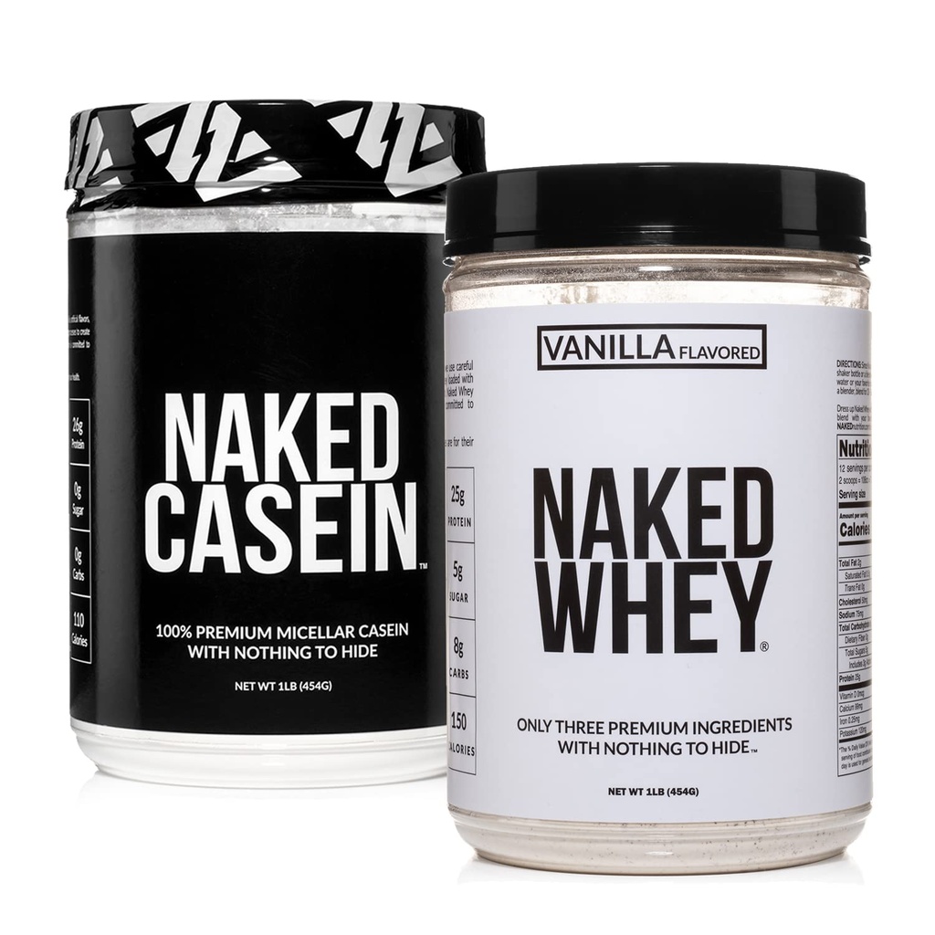 NAKED Grass Fed Protein Bundle: 1LB Casein og 1LB Vanilla Valle
