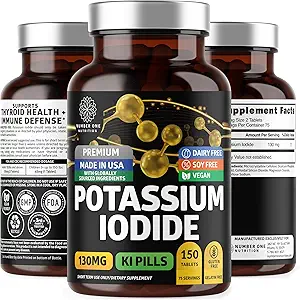 Premium Kalium Iodide tabletter, naturlige KI piller til støtte Immunitet, 130 mg per servering, 150 greve
