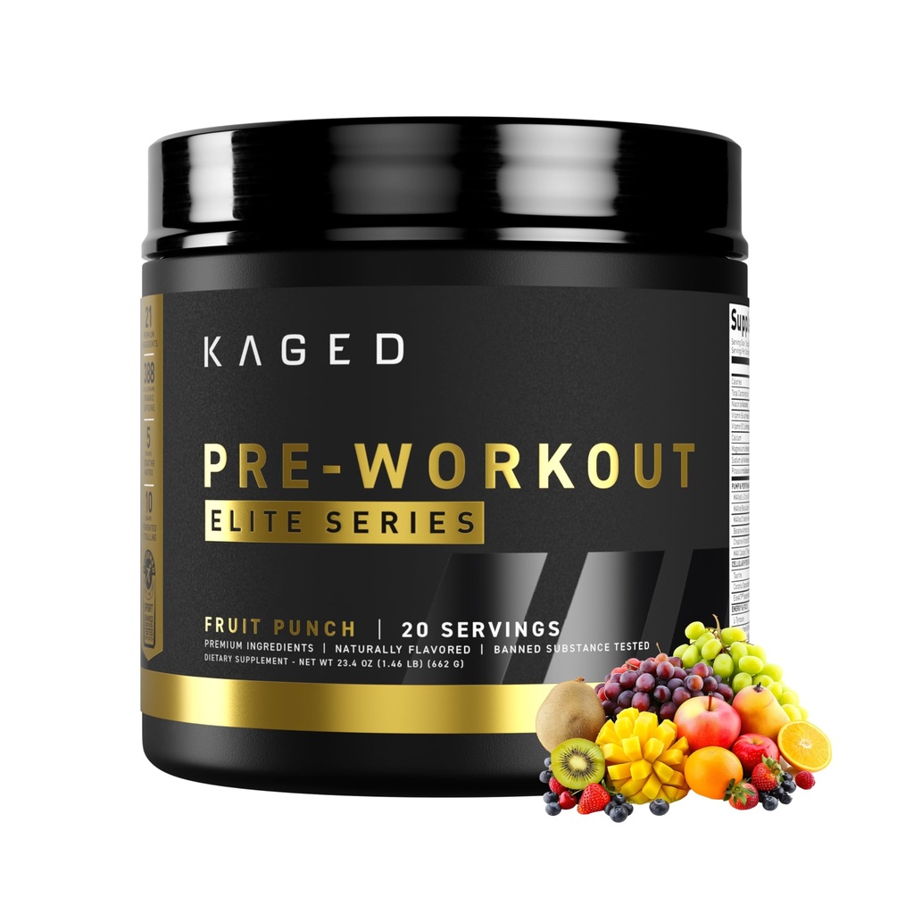 Cated Pre Workout Elite Powder • 124; Fruit Punch • 124; Pre- Workout med Creatin, Beta alanine, L- Citrullin, BCAAs • 124; 388 mg Organic Coffein • 124; Pre Supplements for Men & Women • 124; 20 Servering