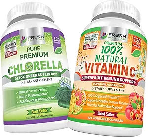 Chlorella og 100% naturlige C-vitamin - Bundle