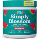 Simply Blossom Nutrition Daily Green & Superfood Powder + Collagen + Probiotika til kvinders fordøjelsesmæssige sundhed & Bloating Relief. Hjælp dit helbred Bloom - 30 dages forsyning - Watermelon