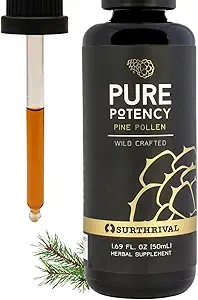 Surthrival: Pine Pollen Pure Potency Extract (1.69 fl oz), Øget Stamina, Hormonbalance, Energi & Endurance Genoprettelse