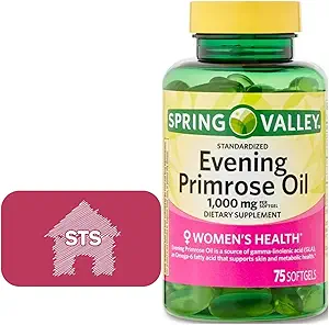 Spring Valley Evening Primrose Oil 1000mg, 75 Greve + STS Sticker.