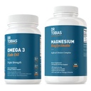 Dr. Tobias Omega 3 Fish Oil & Magnesium Bisglycinate Kosttilskud, Høj Absorption, understøtter hjerte, hjerne, immunforsvar, energi, muskel, ben & fælles sundhed, non-GMO