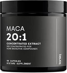 Maca Root - Ultra High Potency 20: 1 Extract - Sort, rød og gul Maca Complex - Single Origin, Wildlavet & Højt koncentreret - Third-Party Lab Testet - 90 kapsler