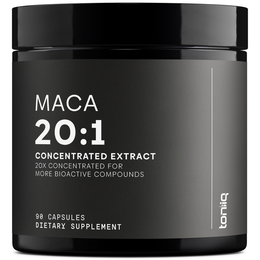Maca Root - Ultra High Potency 20: 1 Extract - Sort, rød og gul Maca Complex - Single Origin, Wildlavet & Højt koncentreret - Third-Party Lab Testet - 90 kapsler