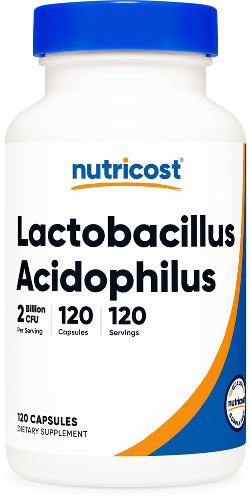 Nutricost Lactobacillus Acidophilus 2 Millioner CFU Per Serving (120 kapsler)