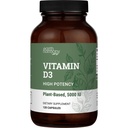 Vegansk vitamin D3 5000 iu tillæg - Ren, høj potens kosttilskud til immunforsvar & stærk Bones Support - D-vitamin 5000 iu - 120 kapsler, 4-måneders levering