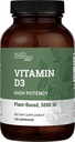 Vegansk vitamin D3 5000 iu tillæg - Ren, høj potens kosttilskud til immunforsvar & stærk Bones Support - D-vitamin 5000 iu - 120 kapsler, 4-måneders levering